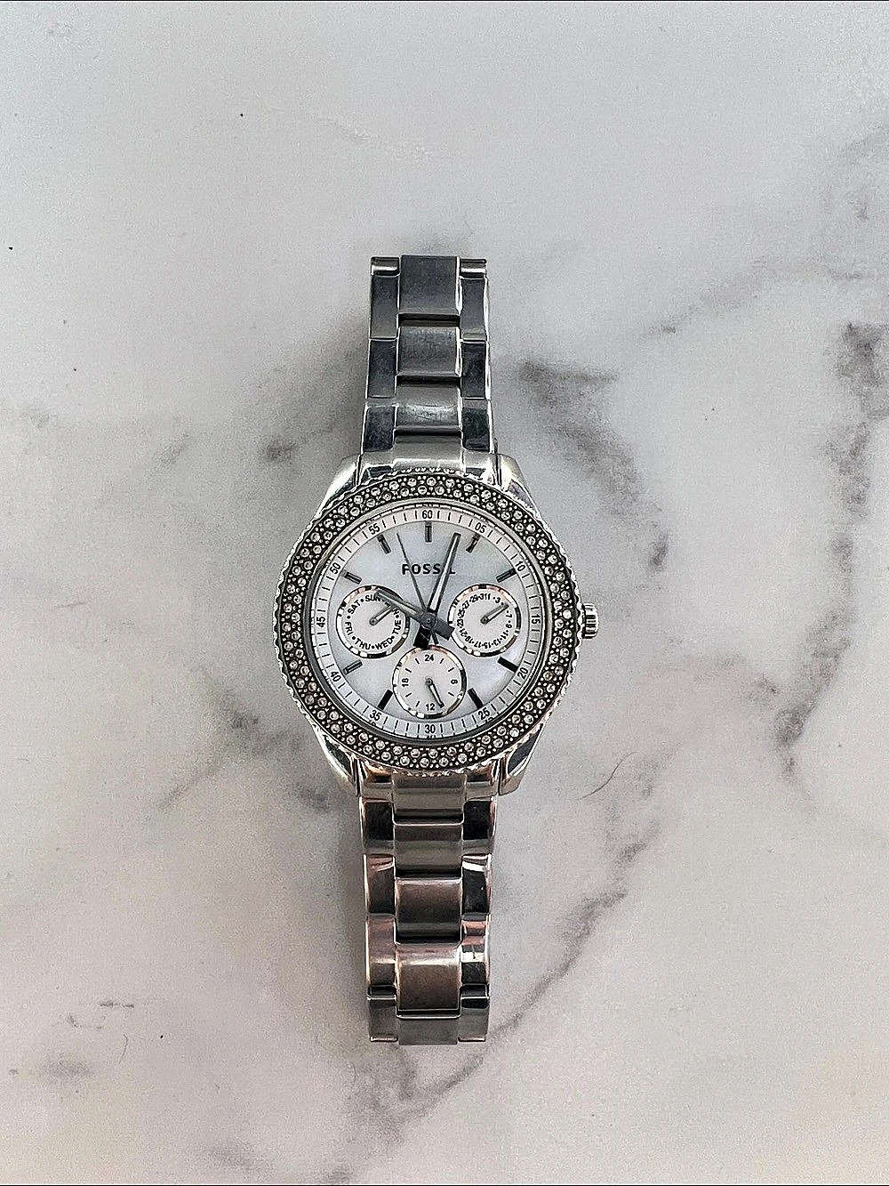 Fossil Stella Multifunction Silver-Tone Crystal Watch